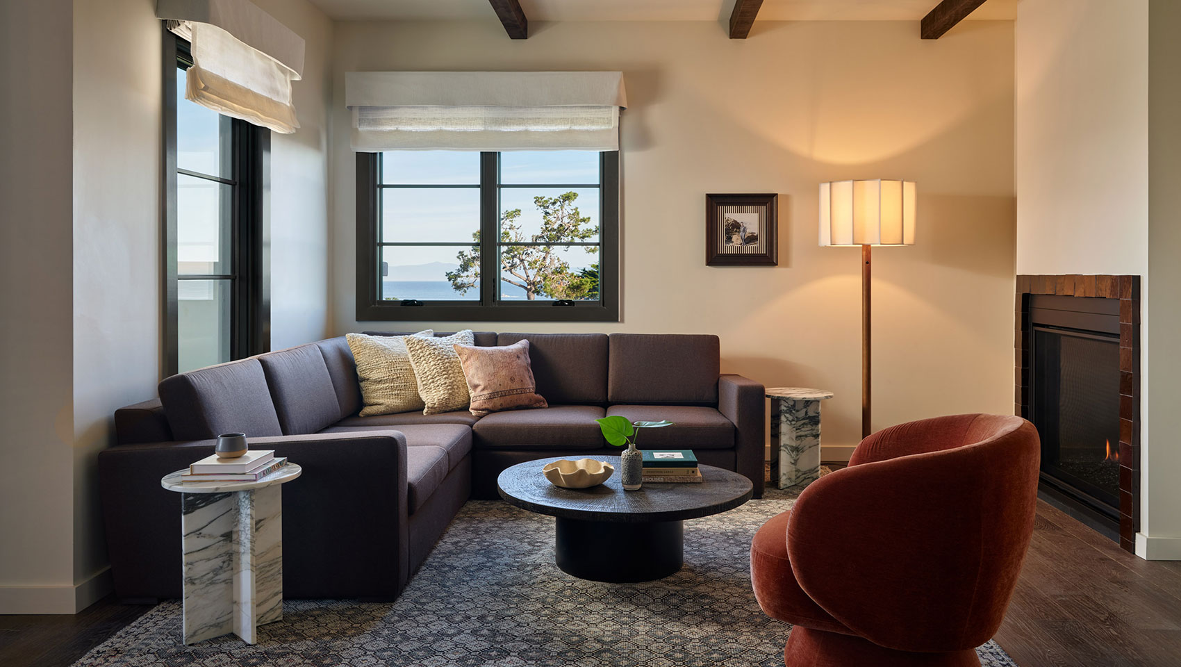 Presidential Suire Living Room with Fireplace