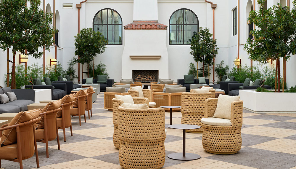 courtyard with firepit