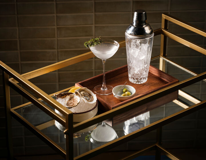 cocktail and oysters